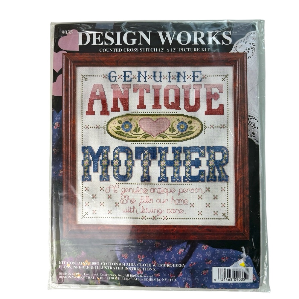 Design Works "Genuine Antique Mother" Counted Cross Stitch 12”x12” 9035